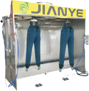 Curtain spray booth 2 Mannequins